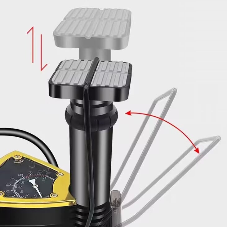 High-Pressure Foot Pump with Gauge