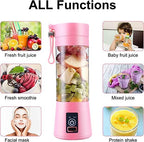6 Blades 400Ml Mini Juicer Rechargeable Portable Electric Fruit Juice